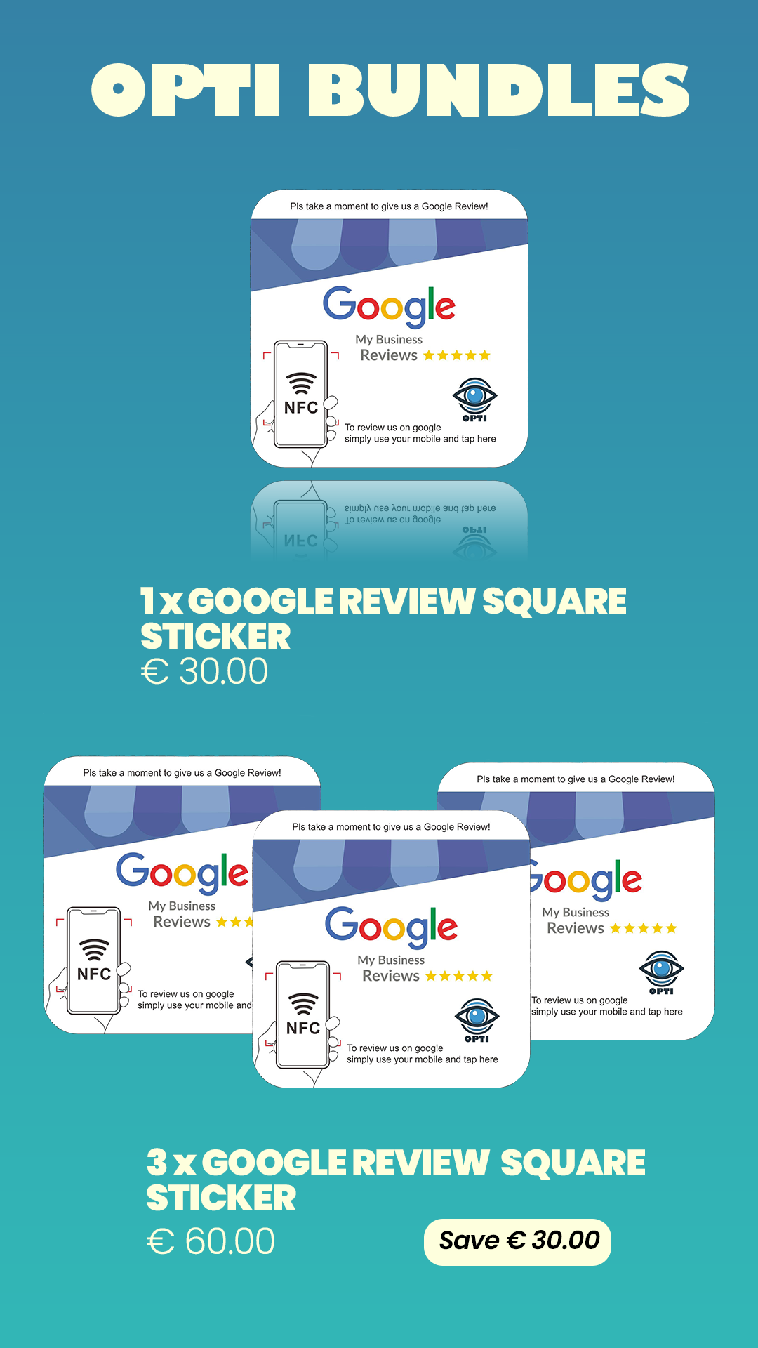 Sticker 100mm x 100mm Google Review +CONSEGNA GRATUITA