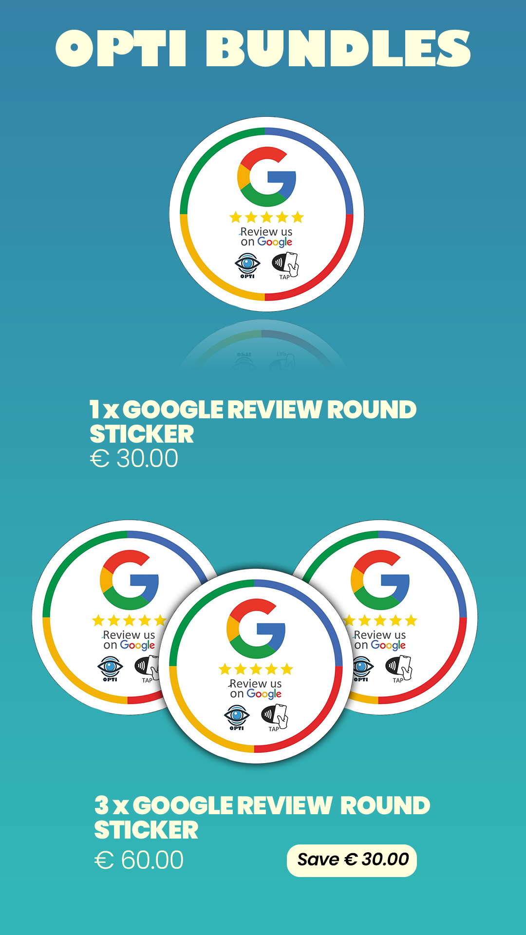 Sticker 7,5 cm Diametro Google Review +CONSEGNA GRATUITA